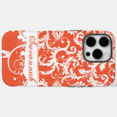 ダマスクパーソナライズされたiPhoneケース – 色を選択 Case-Mate iPhoneケース (裏面 (横))