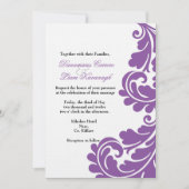 ダマスクパープルアンドホワイト結婚式招待状-カスタム 招待状 (正面)