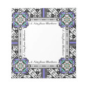 ダマスクパープルエレガントアンドアクア名前をカスタムする ノートパッド (正面)