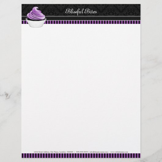 ダマスクパープルエレガントカップケーキベーカリー チラシ (正面)