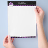 ダマスクパープルエレガントカップケーキベーカリー チラシ (手)