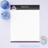 ダマスクパープルエレガントカップケーキベーカリー チラシ (シングル)