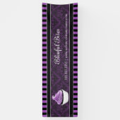 ダマスクパープルエレガントカップケーキベーカリー 横断幕 (縦)