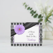 ダマスクパープルガーベラレシピカードのための花嫁 ポストカード (スタンド正面)