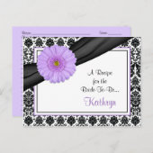 ダマスクパープルガーベラレシピカードのための花嫁 ポストカード (正面/裏面)