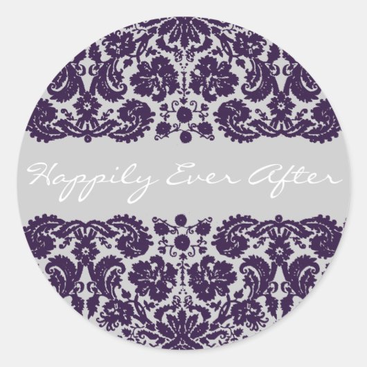 ダマスクパープル結婚ズ ラウンドシール (正面)
