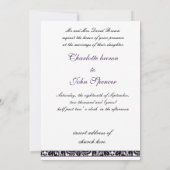 ダマスクパープル結婚式招待状 招待状 (裏面)