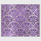 ダマスクパ王室のープルアメジストバイオレット赤面スキニー ラッピングペーパー (フラット)