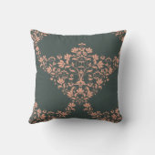 ダマスクビクトリアンインピンクオンブラック装飾用クッション クッション (裏面)