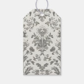 ダマスクビクトリアンフローラホワイトヴィンテージウェディング ギフトタグ (正面)