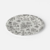ダマスクビクトリアンフローラホワイトヴィンテージウェディング ペーパープレート (アングル)