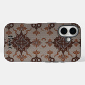 ダマスクビクトリアンブラウン銅パターン Case-Mate iPhoneケース (裏面 (横))