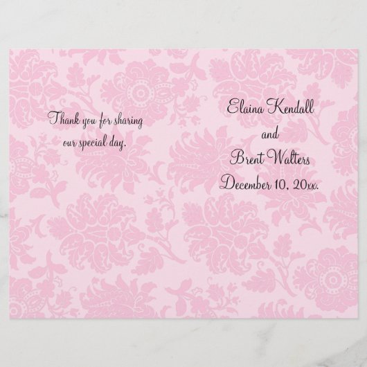 ダマスクビクトリアン結婚式プログラム (正面)