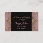 ダマスクピファンシーンクと金ゴールドブティック名刺 名刺 (裏面)