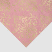 ダマスクピンクと金ゴールドエレガントヴィンテージビクトリアン 薄葉紙 (詳細)