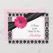ダマスクピンクガーベラデイジーレシピカードfor the Bride ポストカード (正面/裏面)