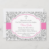 ダマスクピンクガールズファースト通信カード 招待状 (正面)