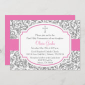 ダマスクピンクガールズファースト通信カード 招待状 (正面/裏面)