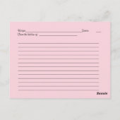 ダマスクピンクデイジーレシピカードfor the Bride ポストカード (裏面)