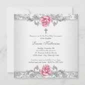 ダマスクピンクローズガールズファースト聖餐式 招待状 (裏面)