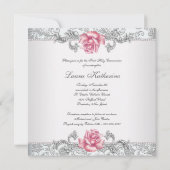 ダマスクピンクローズガールズファースト聖餐式 招待状 (裏面)