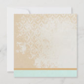 ダマスクピーコックバードケージウェディング日付を保存 セーブザデート (裏面)