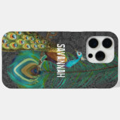 ダマスクピーコックフェザーあなたの名前または引用文 Case-Mate iPhoneケース (裏面 (横))