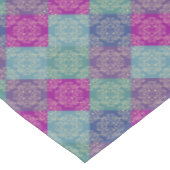 ダマスクピーコックブロックパープルティール(緑がかった色)ブルー テーブルクロス (アングル)