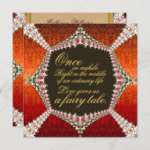 ダマスクフェアヤテールレースのよう結婚式招待状 招待状 (正面/裏面)