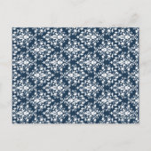 ダマスクフェイクシルバーリボンテーブル番号カード ポストカード (裏面)