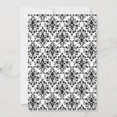 ダマスクフェイクシルバーリボンブライダルシャワー 招待状 (裏面)