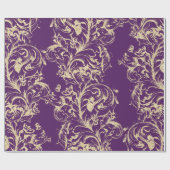 ダマスクフェイク金ゴールドパ王室のープルアントニエッタコテージ ラッピングペーパー (フラット)