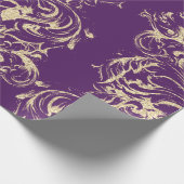 ダマスクフェイク金ゴールドパ王室のープルアントニエッタコテージ ラッピングペーパー (角)