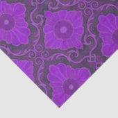 ダマスクフラワーパープルバイオレットヴィンテージ花柄 薄葉紙 (詳細)