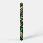 ダマスクフラワー金ゴールドブラックティール（緑がかった色） SAMSUNG GALAXYケース (右側面)