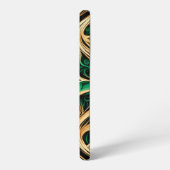 ダマスクフラワー金ゴールドブラックティール（緑がかった色） SAMSUNG GALAXYケース (左側面)