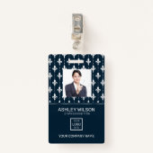 ダマスクフランスのフォトビジネスID バッジ (正面クリップ)