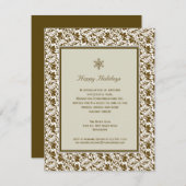 ダマスクフレームホリデーパーティ招待状 招待状 (正面/裏面)