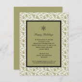 ダマスクフレームホリデーパーティ招待状 招待状 (正面/裏面)