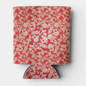 ダマスクフローラの背景パターン 缶クーラー (正面)