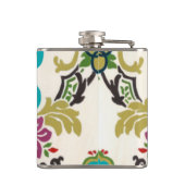 ダマスクフローラルパターンプラムターコイズ フラスク (裏面)