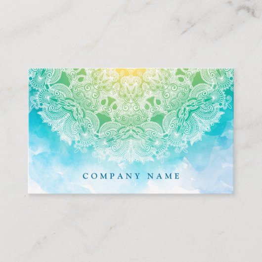 ダマスクフローラ水の色マンダラヨガ瞑想 名刺 (正面)