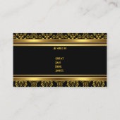 ダマスクフローラ華美金ゴールドブラッククエレガントラス 名刺 (裏面)