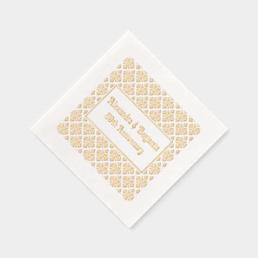 ダマスクフローラBG任意の大事な行事- 50周年 箔ナプキン (右)
