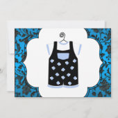 ダマスクブエレガントルーブラック男の赤ちゃんシャワー 招待状 (裏面)