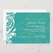 ダマスクブライダルシャワーの招待 招待状 (正面/裏面)