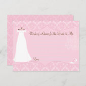 ダマスクブライダルシャワーアドバイスカードのための花嫁 アドバイスカード (正面/裏面)