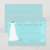 ダマスクブライダルシャワーアドバイスカードのための花嫁 アドバイスカード (正面/裏面)