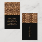 ダマスクブラウンとベージュ 名刺 (正面/裏面)