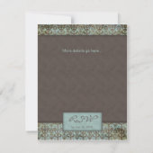 ダマスクブラウンターコイズ5 招待状のお知らせ 招待状 (裏面)